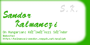 sandor kalmanczi business card